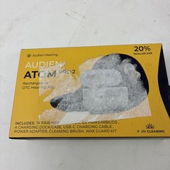 NEW Audien ATOM PRO 2 Wireless Rechargeable OTC Hearing AIDS- Audien Hearing