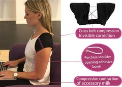 CMRCOYO Posture Corrector-Back Brace for Men and Women- Fully Medium, Black