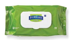Medline-MSC263654 FitRight Aloe Personal Cleansing Cloth Wipes, Scented, Pack of
