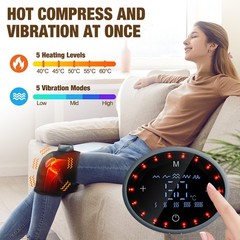 US Electric Knee Massager Shoulder Brace with 5 Vibration Mode, 5 Heating Levels
