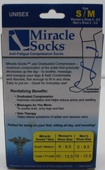 Miracle Socks Compression Socks Unisex S/M Anti-Fatigue Graduated Black 1 Pair