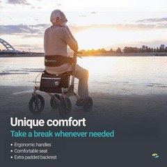 All Terrain Walker Rollator with 12″ Pneumatic Tires – Gold, Lightweight & Fo…