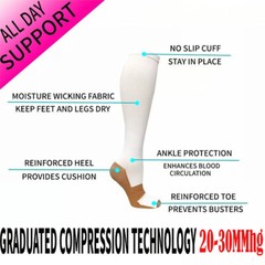 3Pair Copper Compression Socks 20-30 mmHG Medical Running Pain Relief – USA Ship