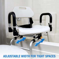 360 Max Comfort Swivel Shower Chair & Transfer Bench, Extra-Wide 360Lb Capacity,