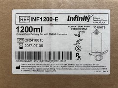 Infinity 1200mL Enteral Pump Delivery Set ENFit Connector. 30 bags 1 case