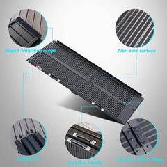 6ft Folding Aluminum Wheelchair Ramp Portable Mobility Scooter Non-Slip 600LBS