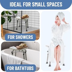 Adjustable Heavy-Duty Shower Chair for Seniors, Supports 500 lbs – Compact & …