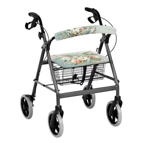 Hummingbird Floral Walker Seat Covers for Seniors Reusable Rollator Walker Seat