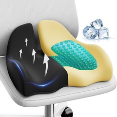 Large Cooling Gel Memory Foam Cushion for Long Sitting Comfort