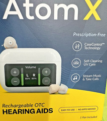 Audien Hearing ATOM X – Rechargeable OTC Hearing Aids NEWEST MODEL NEW $389