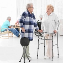 Folding Canes with Seat – Adjustable Height Walking Stick, 440 lbs Capacity, Fro