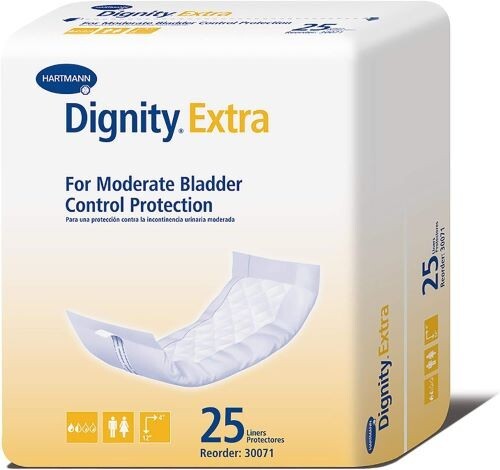 Dignity Extra Adult Unisex Disposable Incontinence Liner, Moderate Absorbency