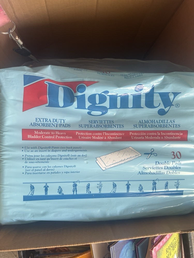Dignity Extra Duty Absorbent Pads 30 Pack Pad Size 4 x 12″ (folded)Holds 15 oz