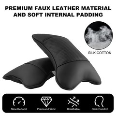 2 Pack Car Neck Pillow 7×11 Inches PU Leather 3.2″ Thick – Pain Relief