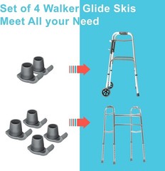 2 Pack Universal Walker Ski Glides for Seniors