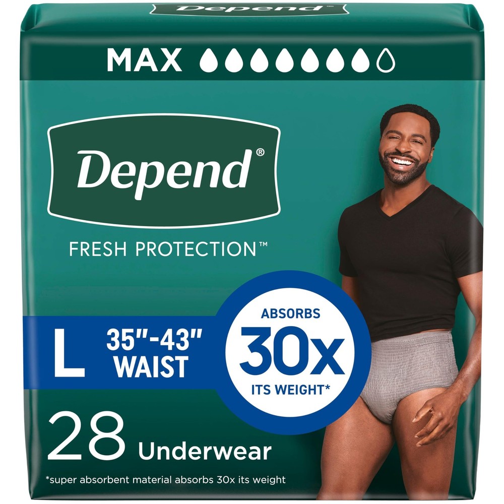 Adult Diapers for Men, Disposable Incontinence Underwear, Large, 28 Count