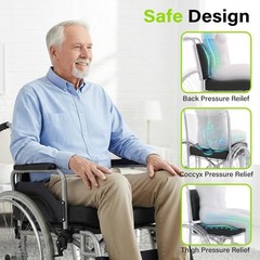 Comfortable Black Wheelchair Cushion Set – 18”x16” for Ultimate Relief & Support