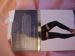 Thigh- high legs sleeves cotton/spandex. Dance. Enhance circulation. Damage box