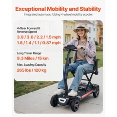 Uimoso 4-Wheel Electric Mobility Scooter with Automatic Folding,Remote Control