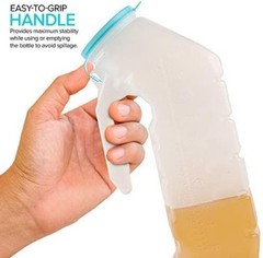 6 Pack Male Urinal Bottles with Glow in the Dark Lid for Travel & Emergency
