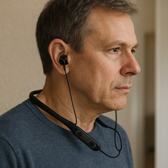 Nelpo BH-S5 Hearing Amplifier Neckband Bluetooth Wired Earbuds HD Noise Cut