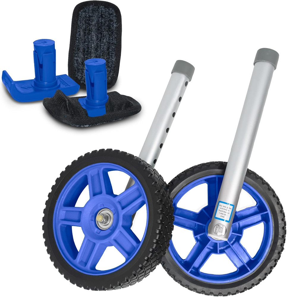 Top Glides 8″ Off-Road Walker Wheel Kits with Flexfit Universal Ski Glides (Blue