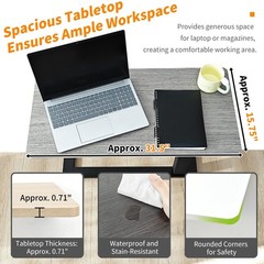Foldable Overbed Table with Wheels Bedside Desk White