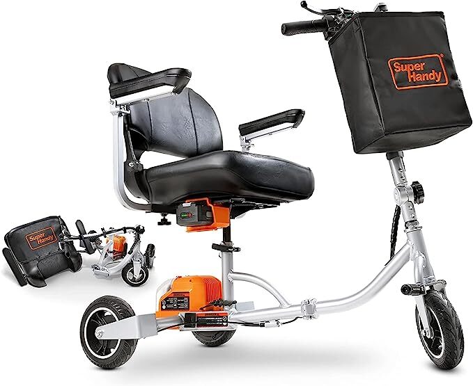 SuperHandy 3 Wheel Folding Mobility Scooter Electric Long Range GUT140 – Orange