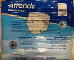 Attends Unisex Adult Disposable Underwear Super Absorbent Size Large 18 Ct