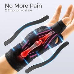 FREETOO Ergonomical Thumb Brace Right Hand S/M – Fit both hands, Pink / Black