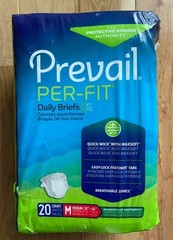 Prevail Per-Fit Daily Briefs 20 Count Medium 32”-44” Maximum Plus Absorbency