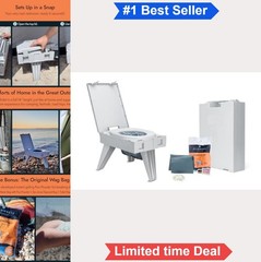 Portable Folding Toilet 500 Pound Capacity 14 Inch Seat Height Wag Bag Kit