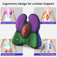 ZZ-WELL Lumbar Support Pillow for Office Chair – Memory Foam Large, Black