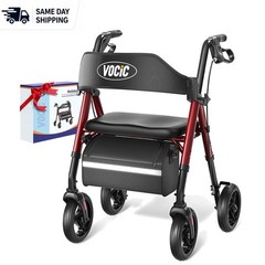 Lightweight Z21 Rollator Walker with Ergonomic Seat, 360° Wheels & 350lb Support