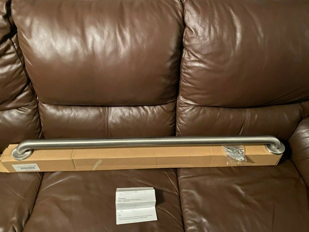 Length 42 in, Straight, Stainless Steel, Grab Bar, Satin Finish NEW