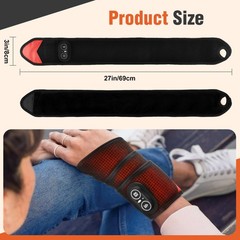 36pcs LED Beads 660&850nm Red Light Belt 3 Levels Heating &Vibration Wrist Wrap
