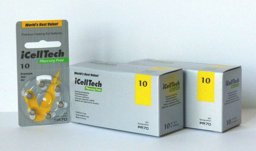 iCell Tech Size 10 PR70 P10 MF ZA Hearing Aid Batteries (120 Pack)