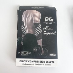 1-pack Physix Gear Sport Elbow Brace Unisex Compression Sleeve Black/Grey SMALL