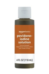 Amazon Basics First Aid Antiseptic, 10% Povidone Iodine 4 Fl Oz (Pack of 1)