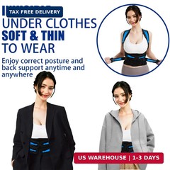 Posture Corrector for Women and Men – Adjustable Back Brace for Pain Relief – En