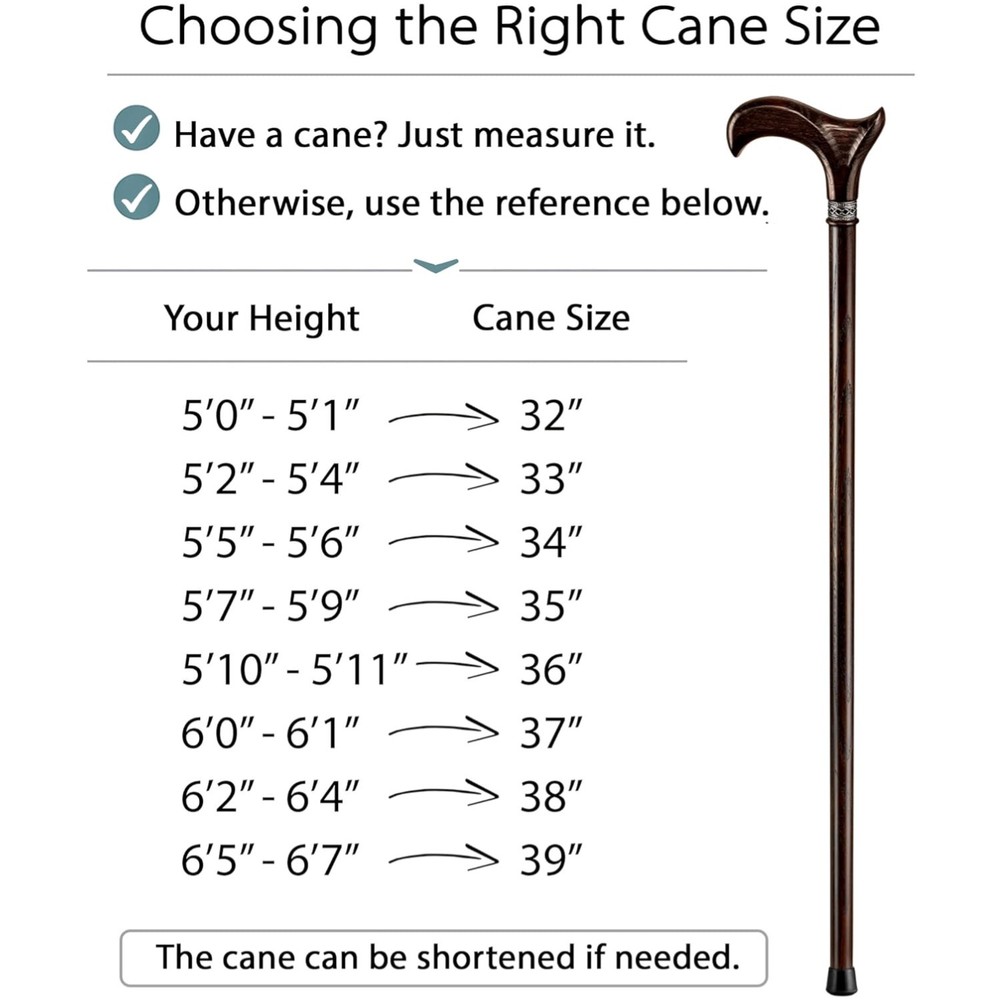 Handcrafted Oak Wooden Walking Cane – Ergonomic Derby Handle