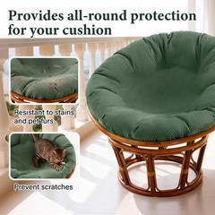 Wibeelee Papasan Chair Cushion Cover, Soft Plush Fleece Slipcover Only, Remov…
