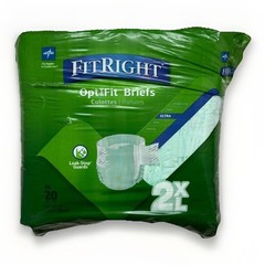 Medline FitRight Ultra Incontinence Briefs 2XL Unisex Adult Diapers 60-70 in
