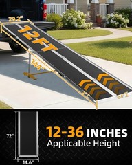 12 ft Aluminum Multi-Folding Wheelchair Scooter Mobility Ramp Portable Non-Slip
