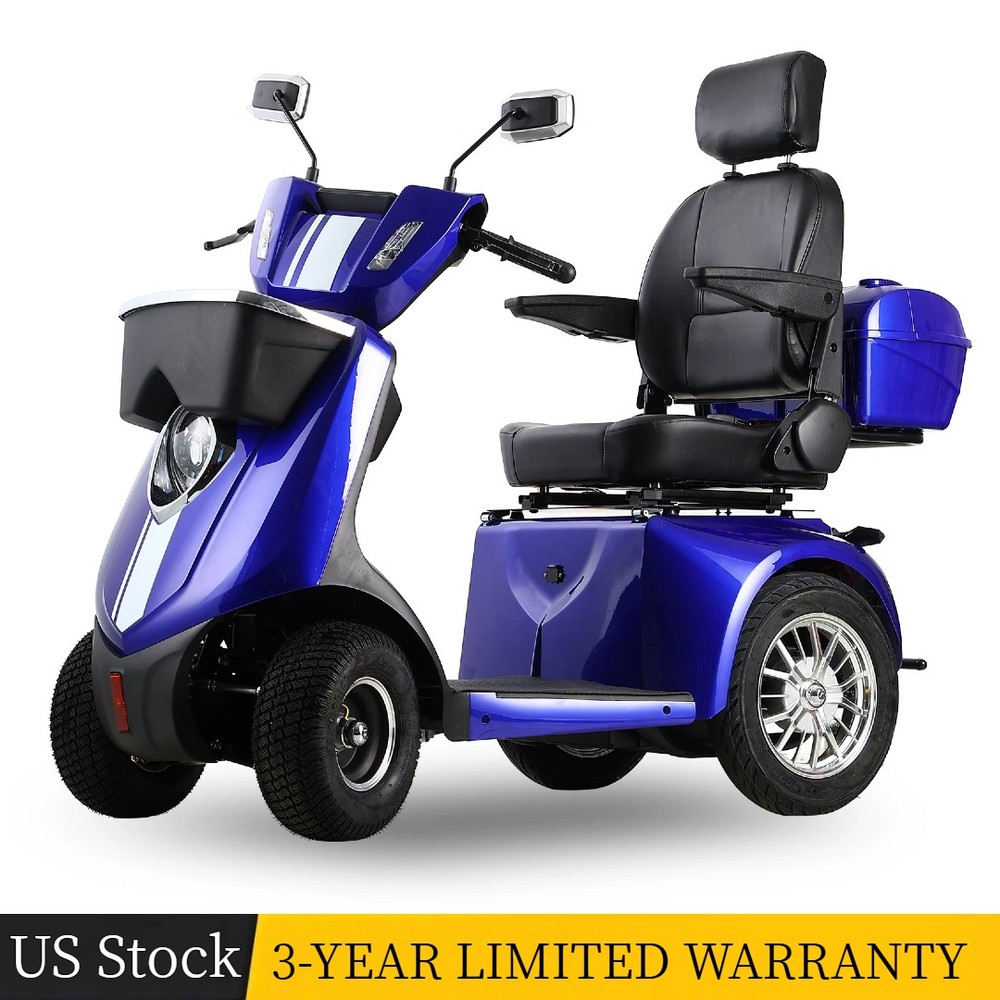 1000W Heavy Duty 4 Wheel Mobility Scooters for Seniors 40 Miles 500 lb Capacity
