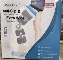 Adult Full Leg Extra Wide Shower Bath Cast Cover Anti Slip Waterproof Reusable