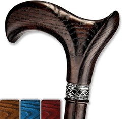 Handcrafted Oak Wooden Walking Cane – Ergonomic Derby Handle