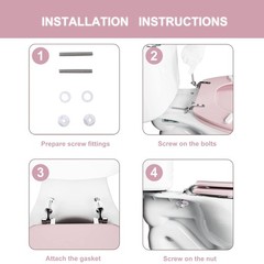 Pink Round Toilet Seat Natural Wood with Zinc Alloy Round,