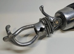 Antique Leather Prosthetic Arm Split Hook Hand Forearm Steampunk