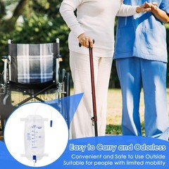 5 Pack 500ml Urinary Drainage Leg Bag with 12″ Tubing and Anti-Reflux Valve, 33.